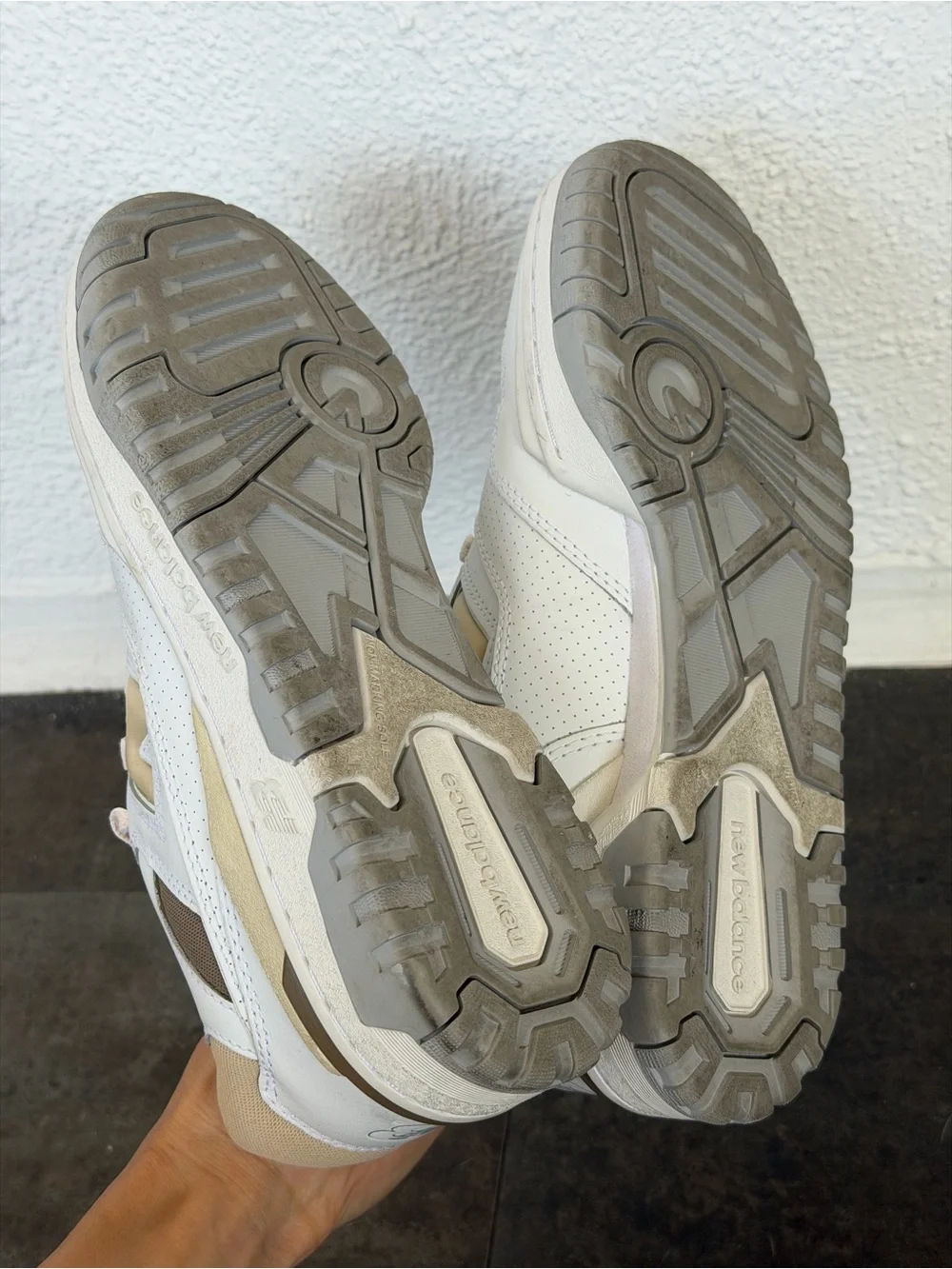 New Balance White Cream Low-Top Sneakers